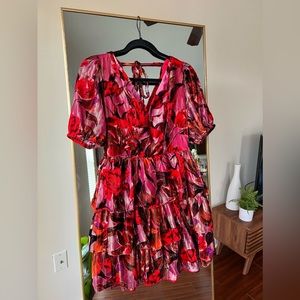 Adelyn Rae Khalia Velvet Burnout Tiered Dress